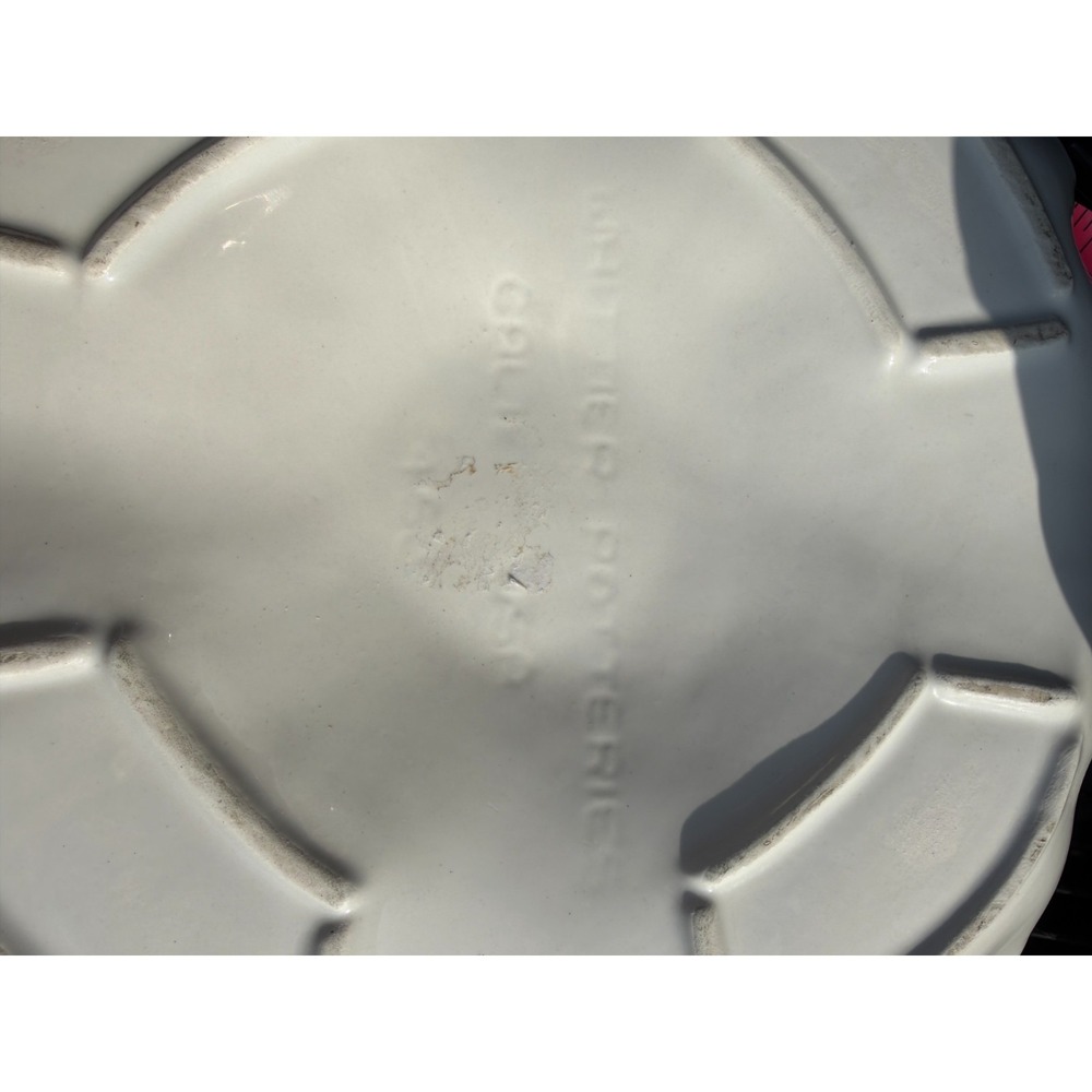 Vintage White Ceramic Lotus Serving Platter Flower-shaped Decorative 13inches - Picture 3 of 14
